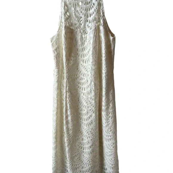 Lilly Pulitzer Cream Sheath Halter Midi Dress - Picture 3 of 10